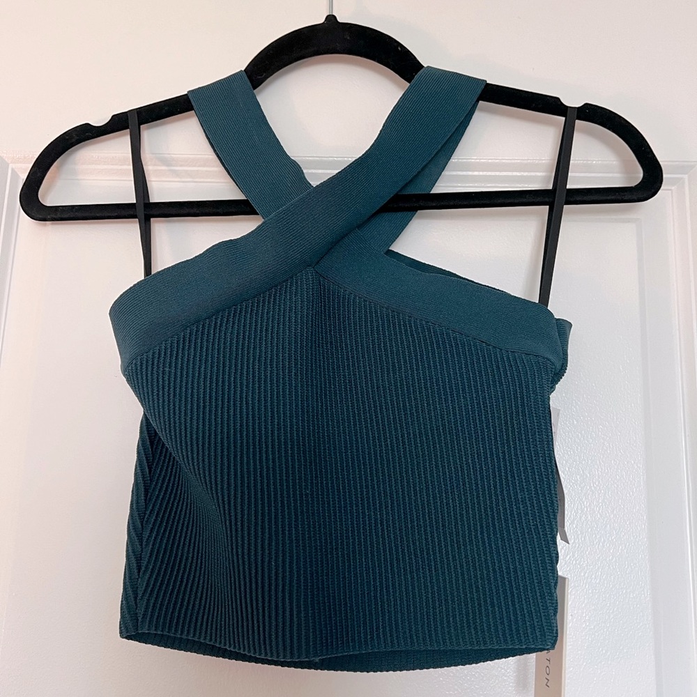 Aritzia Teal Ribbed Tank Top